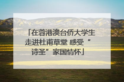 在蓉港澳台侨大学生走进杜甫草堂 感受“诗圣”家国情怀