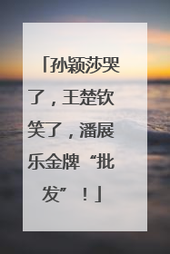 孙颖莎哭了，王楚钦笑了，潘展乐金牌“批发”！