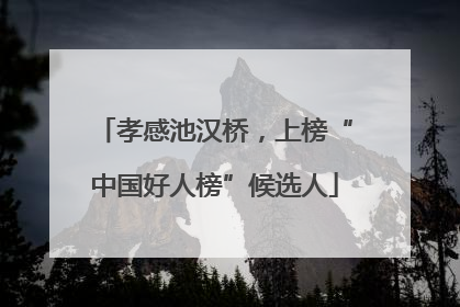 孝感池汉桥，上榜“中国好人榜”候选人