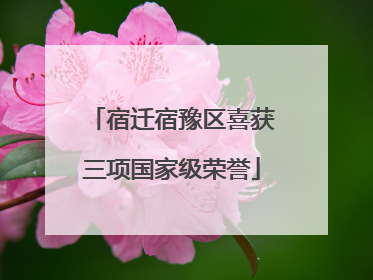 宿迁宿豫区喜获三项国家级荣誉