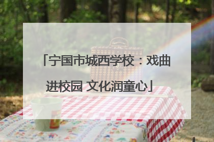 宁国市城西学校：戏曲进校园 文化润童心