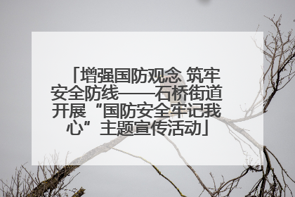 增强国防观念 筑牢安全防线——石桥街道开展“国防安全牢记我心”主题宣传活动