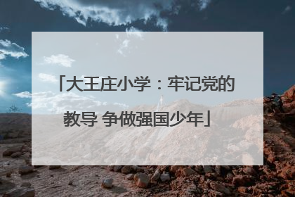 大王庄小学：牢记党的教导 争做强国少年