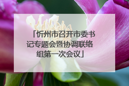 忻州市召开市委书记专题会暨协调联络组第一次会议