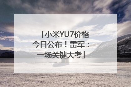 小米YU7价格今日公布！雷军：一场关键大考