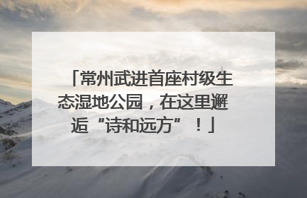 常州武进首座村级生态湿地公园，在这里邂逅“诗和远方”！