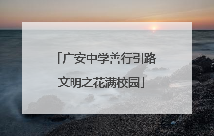 广安中学善行引路 文明之花满校园