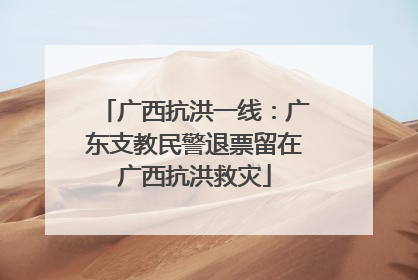 广西抗洪一线：广东支教民警退票留在广西抗洪救灾