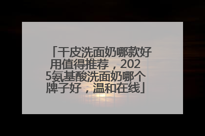 干皮洗面奶哪款好用值得推荐，2025氨基酸洗面奶哪个牌子好，温和在线