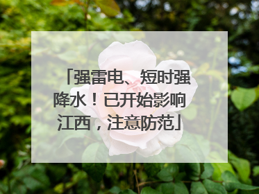 强雷电、短时强降水！已开始影响江西，注意防范