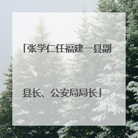 张学仁任福建一县副县长、公安局局长
