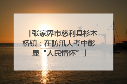 张家界市慈利县杉木桥镇：在防汛大考中彰显“人民情怀”