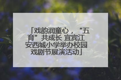 戏韵润童心，“五育”共成长 宜宾江安西城小学举办校园戏剧节展演活动