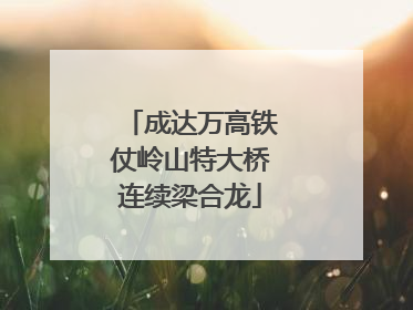成达万高铁仗岭山特大桥连续梁合龙