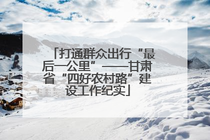 打通群众出行“最后一公里”——甘肃省“四好农村路”建设工作纪实