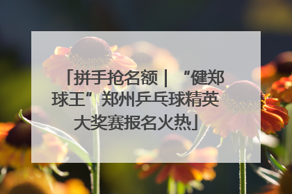 拼手抢名额｜“健郑球王”郑州乒乓球精英大奖赛报名火热