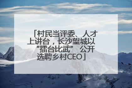 村民当评委、人才上讲台，长沙望城以“擂台比武” 公开选聘乡村CEO