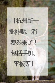 杭州新一批补贴、消费券来了！包括手机、平板等
