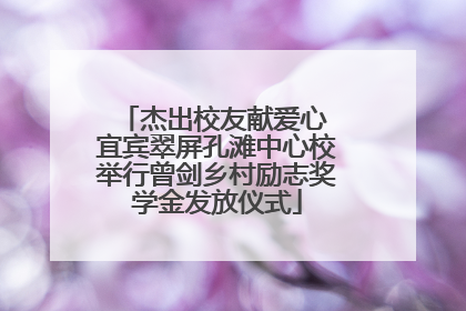杰出校友献爱心 宜宾翠屏孔滩中心校举行曾剑乡村励志奖学金发放仪式