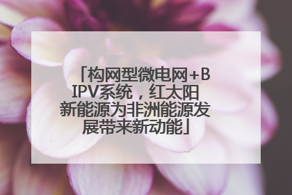 构网型微电网+BIPV系统，红太阳新能源为非洲能源发展带来新动能