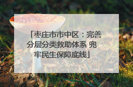 枣庄市市中区：完善分层分类救助体系 兜牢民生保障底线