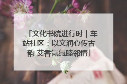 文化书院进行时｜车站社区：以文润心传古韵 艾香氤氲睦邻情