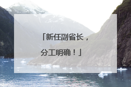 新任副省长，分工明确！