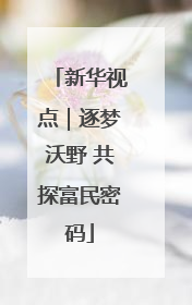 新华视点｜逐梦沃野 共探富民密码
