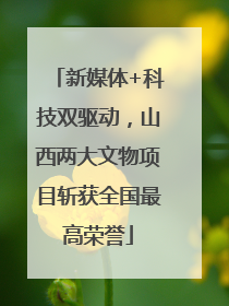 新媒体+科技双驱动，山西两大文物项目斩获全国最高荣誉