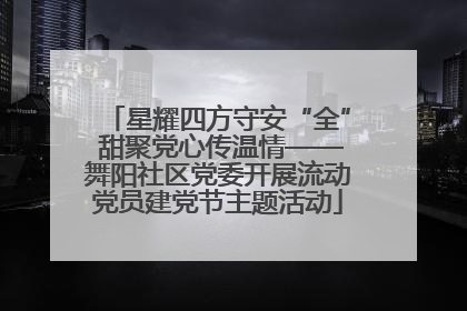 星耀四方守安“全” 甜聚党心传温情——舞阳社区党委开展流动党员建党节主题活动