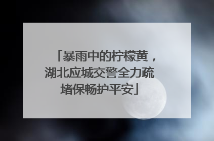 暴雨中的柠檬黄，湖北应城交警全力疏堵保畅护平安