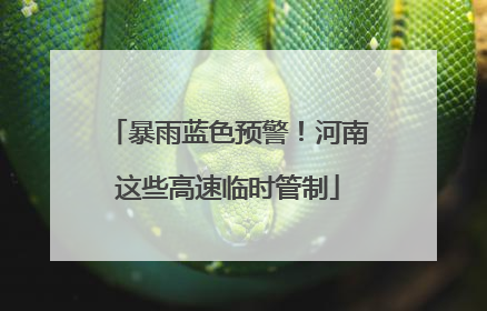 暴雨蓝色预警！河南这些高速临时管制