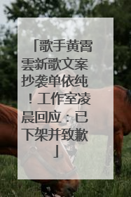 歌手黄霄雲新歌文案抄袭单依纯！工作室凌晨回应：已下架并致歉
