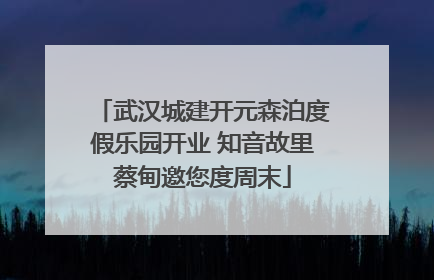 武汉城建开元森泊度假乐园开业 知音故里蔡甸邀您度周末