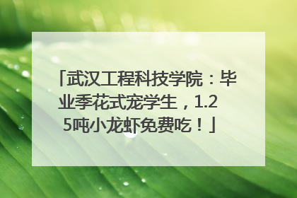 武汉工程科技学院：毕业季花式宠学生，1.25吨小龙虾免费吃！