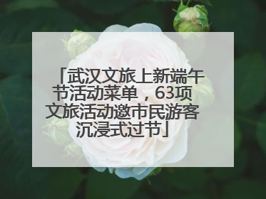 武汉文旅上新端午节活动菜单，63项文旅活动邀市民游客沉浸式过节