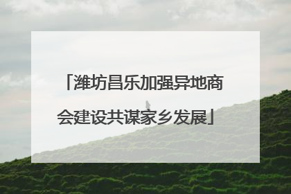 潍坊昌乐加强异地商会建设共谋家乡发展