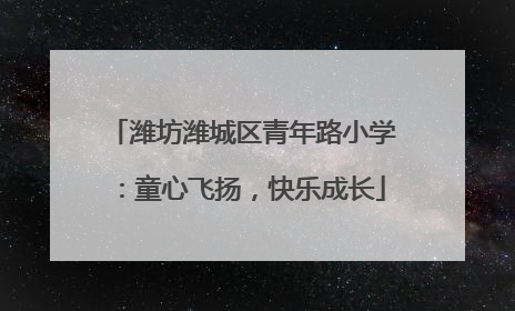 潍坊潍城区青年路小学：童心飞扬，快乐成长