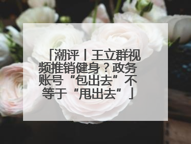 潮评丨王立群视频推销健身？政务账号“包出去”不等于“甩出去”