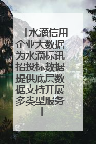 水滴信用企业大数据为水滴标讯招投标数据提供底层数据支持开展多类型服务