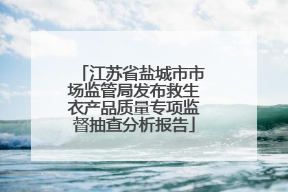 江苏省盐城市市场监管局发布救生衣产品质量专项监督抽查分析报告