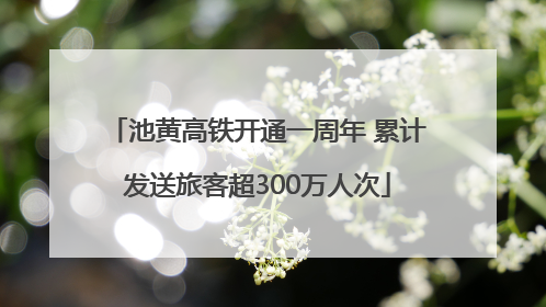 池黄高铁开通一周年 累计发送旅客超300万人次