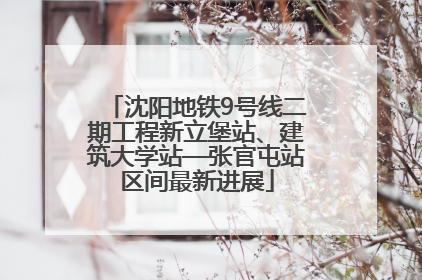 沈阳地铁9号线二期工程新立堡站、建筑大学站—张官屯站区间最新进展