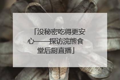 没秘密吃得更安心——探访浣熊食堂后厨直播