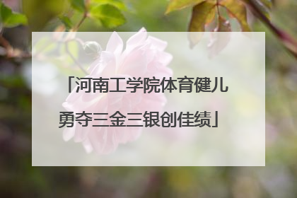 河南工学院体育健儿勇夺三金三银创佳绩