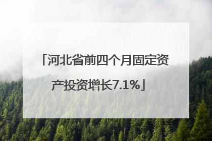 河北省前四个月固定资产投资增长7.1%