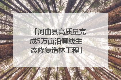 河曲县高质量完成5万亩沿黄线生态修复造林工程