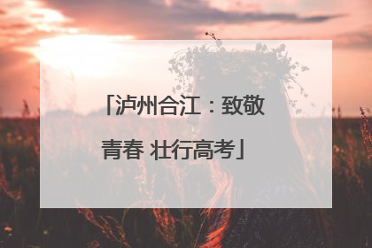 泸州合江：致敬青春 壮行高考