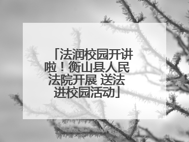 法润校园开讲啦！衡山县人民法院开展 送法进校园活动