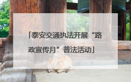 泰安交通执法开展“路政宣传月”普法活动